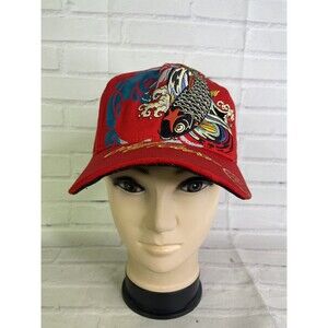 Cliff Raven Artwear Koi Fish Hardy Tattoo Embroidered Mesh Back Snapback Hat Cap